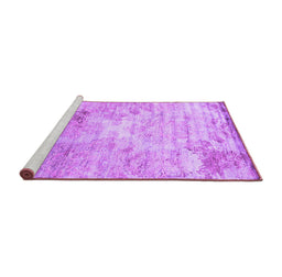 Sideview of Machine Washable Abstract Purple Contemporary Area Rugs, wshcon1282pur