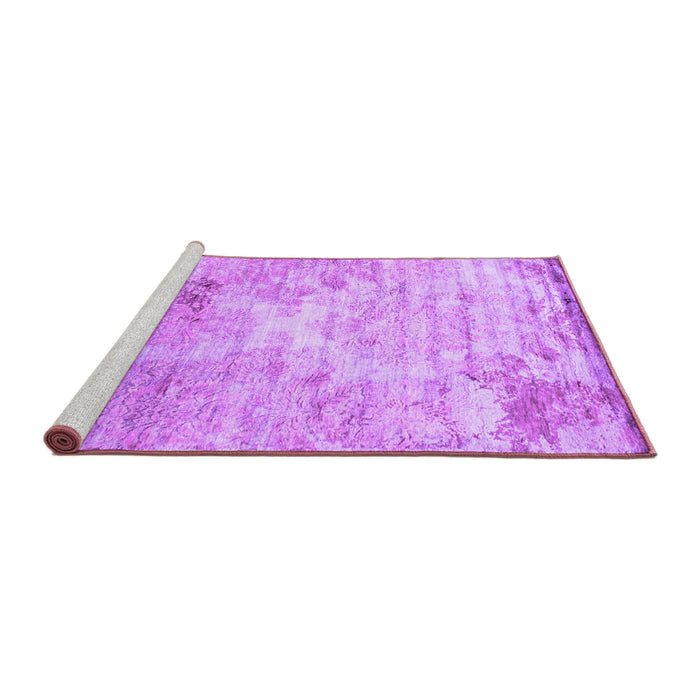Sideview of Machine Washable Abstract Purple Contemporary Area Rugs, wshcon1282pur