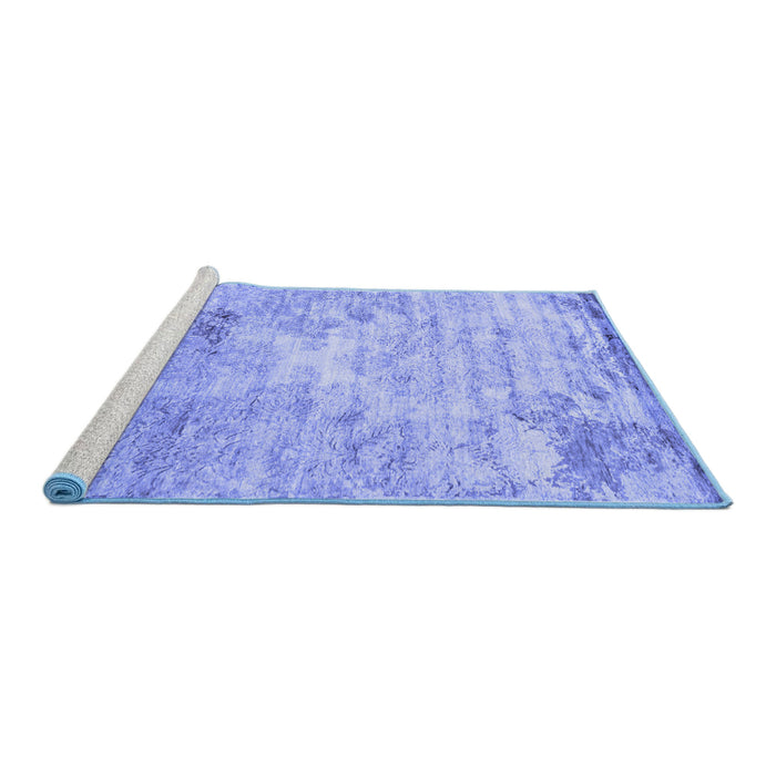 Sideview of Machine Washable Abstract Blue Contemporary Rug, wshcon1282blu