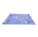 Sideview of Machine Washable Abstract Blue Contemporary Rug, wshcon1282blu