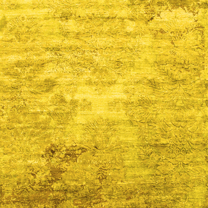 Abstract Yellow Contemporary Rug, con1282yw