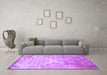 Machine Washable Abstract Purple Contemporary Area Rugs in a Living Room, wshcon1282pur