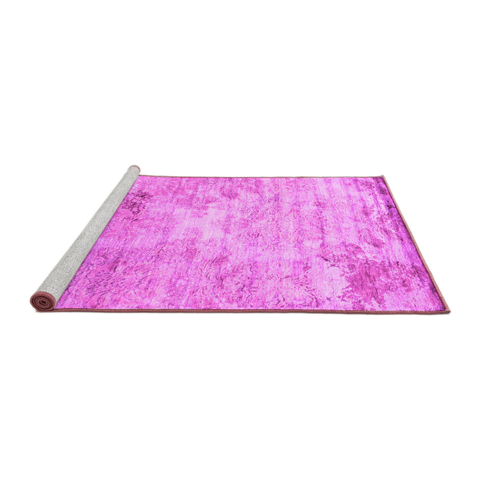 Sideview of Machine Washable Abstract Pink Contemporary Rug, wshcon1282pnk