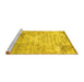 Sideview of Machine Washable Abstract Yellow Contemporary Rug, wshcon1282yw