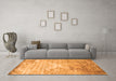 Machine Washable Abstract Orange Contemporary Area Rugs in a Living Room, wshcon1282org