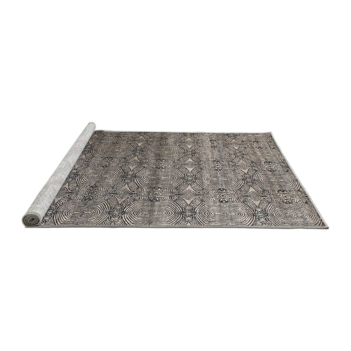 Serging Thickness of Machine Washable Contemporary Gray Rug, wshcon1283