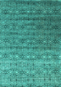 Abstract Turquoise Contemporary Rug, con1283turq