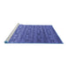 Sideview of Machine Washable Abstract Blue Contemporary Rug, wshcon1283blu