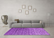 Machine Washable Abstract Purple Contemporary Area Rugs in a Living Room, wshcon1283pur