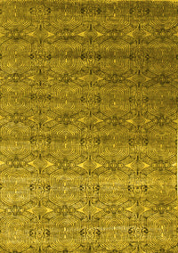 Abstract Yellow Contemporary Rug, con1283yw