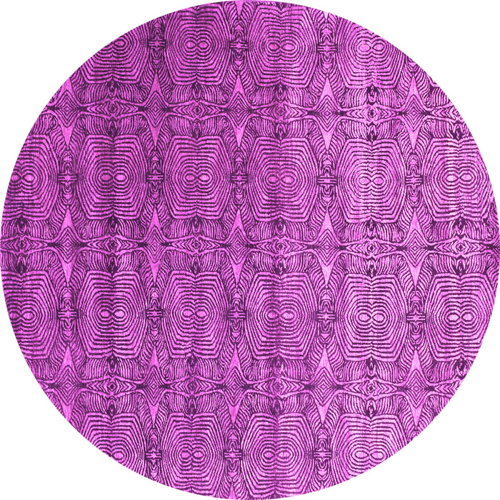 Round Abstract Pink Contemporary Rug, con1283pnk