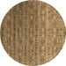 Round Abstract Brown Contemporary Rug, con1283brn