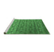 Sideview of Machine Washable Abstract Emerald Green Contemporary Area Rugs, wshcon1283emgrn