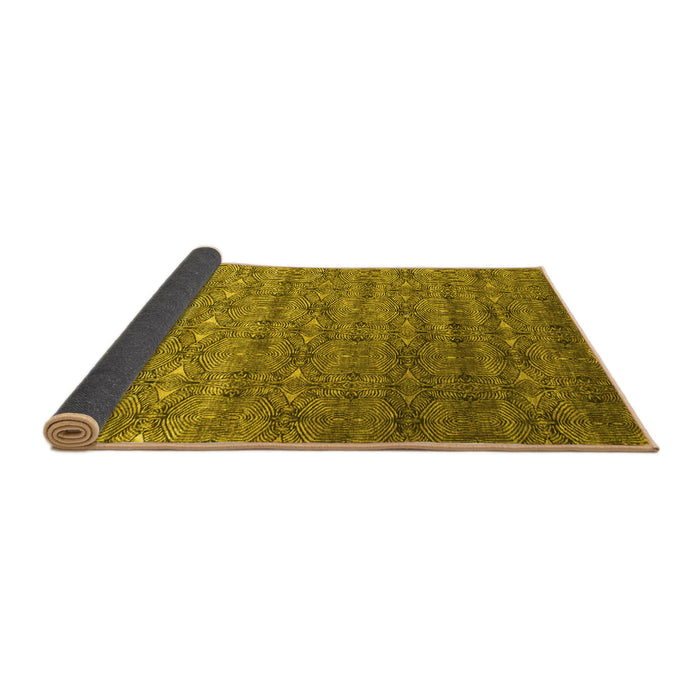 Sideview of Abstract Yellow Contemporary Rug, con1283yw