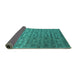 Sideview of Abstract Turquoise Contemporary Rug, con1283turq