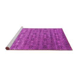 Sideview of Machine Washable Abstract Pink Contemporary Rug, wshcon1283pnk