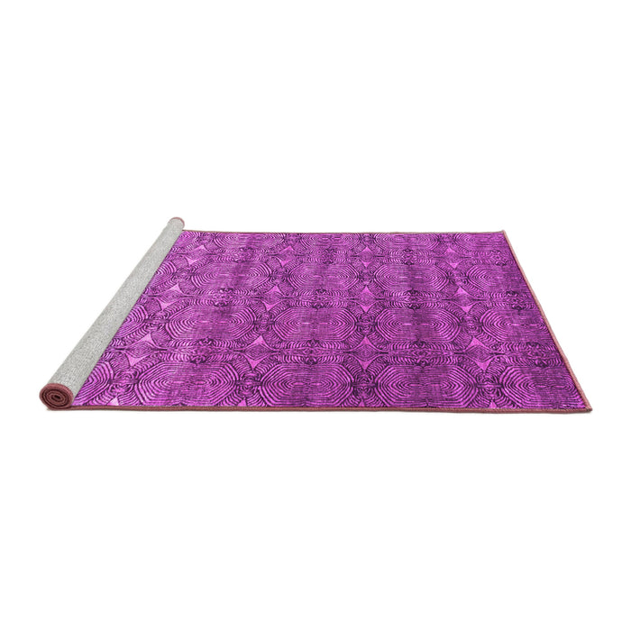 Sideview of Machine Washable Abstract Pink Contemporary Rug, wshcon1283pnk