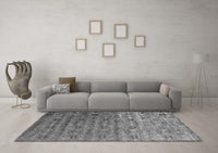 Machine Washable Abstract Gray Contemporary Rug, wshcon1283gry