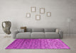 Machine Washable Abstract Pink Contemporary Rug in a Living Room, wshcon1283pnk