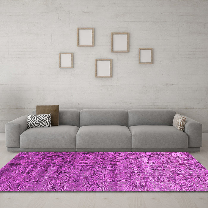 Machine Washable Abstract Pink Contemporary Rug in a Living Room, wshcon1283pnk