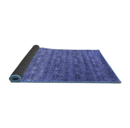 Sideview of Abstract Blue Contemporary Rug, con1283blu