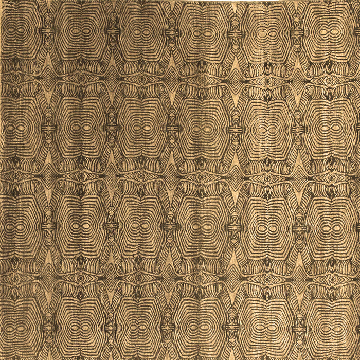 Square Abstract Brown Contemporary Rug, con1283brn
