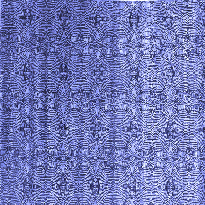 Square Abstract Blue Contemporary Rug, con1283blu