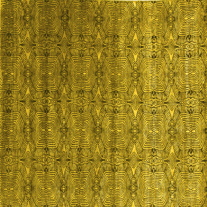 Square Machine Washable Abstract Yellow Contemporary Rug, wshcon1283yw
