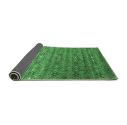 Sideview of Abstract Emerald Green Contemporary Rug, con1283emgrn