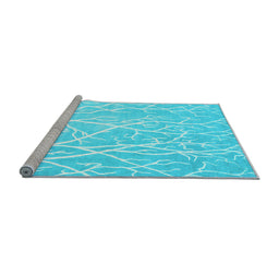 Sideview of Machine Washable Abstract Light Blue Contemporary Rug, wshcon1284lblu