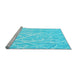 Sideview of Machine Washable Abstract Light Blue Contemporary Rug, wshcon1284lblu