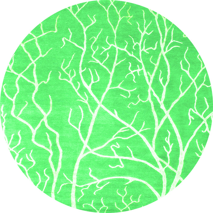 Machine Washable Abstract Green Contemporary Area Rugs, wshcon1284grn