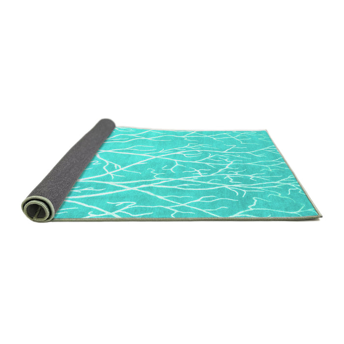 Sideview of Abstract Turquoise Contemporary Rug, con1284turq