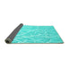 Sideview of Abstract Turquoise Contemporary Rug, con1284turq