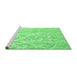 Sideview of Machine Washable Abstract Emerald Green Contemporary Area Rugs, wshcon1284emgrn