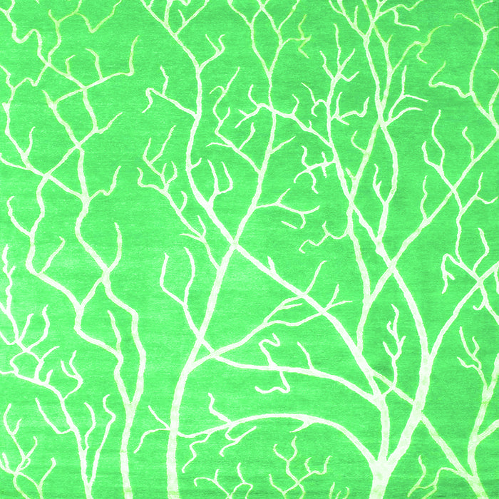 Serging Thickness of Abstract Green Contemporary Rug, con1284grn