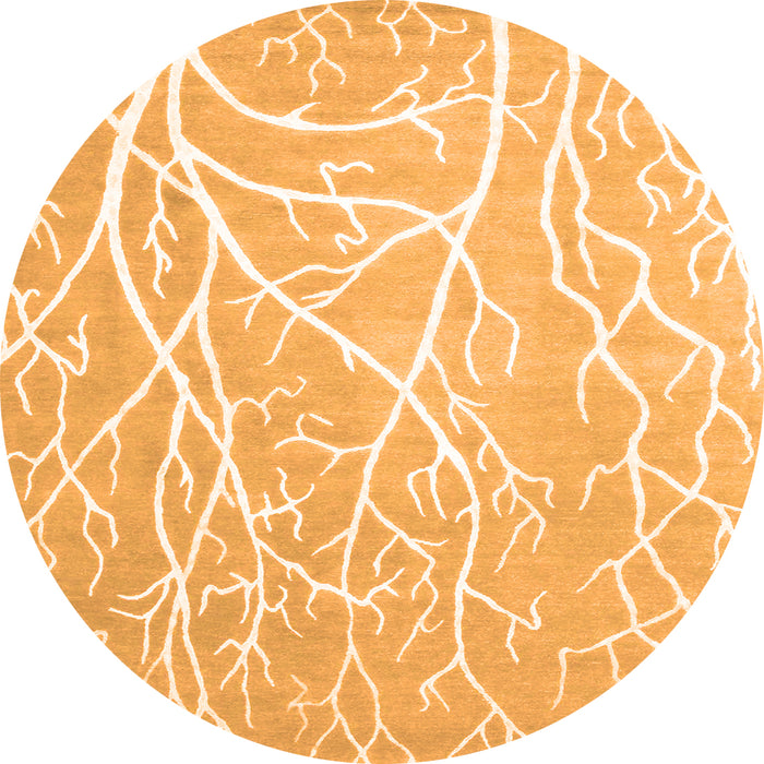 Square Abstract Orange Contemporary Rug, con1284org