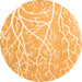 Square Abstract Orange Contemporary Rug, con1284org