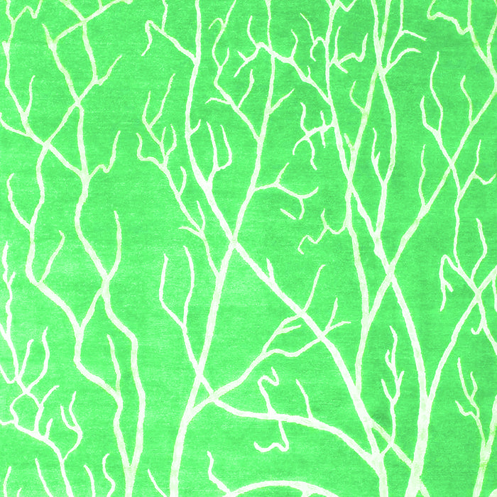 Serging Thickness of Machine Washable Abstract Green Contemporary Area Rugs, wshcon1284grn