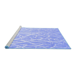 Sideview of Machine Washable Abstract Blue Contemporary Rug, wshcon1284blu