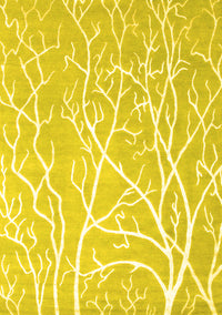 Abstract Yellow Contemporary Rug, con1284yw