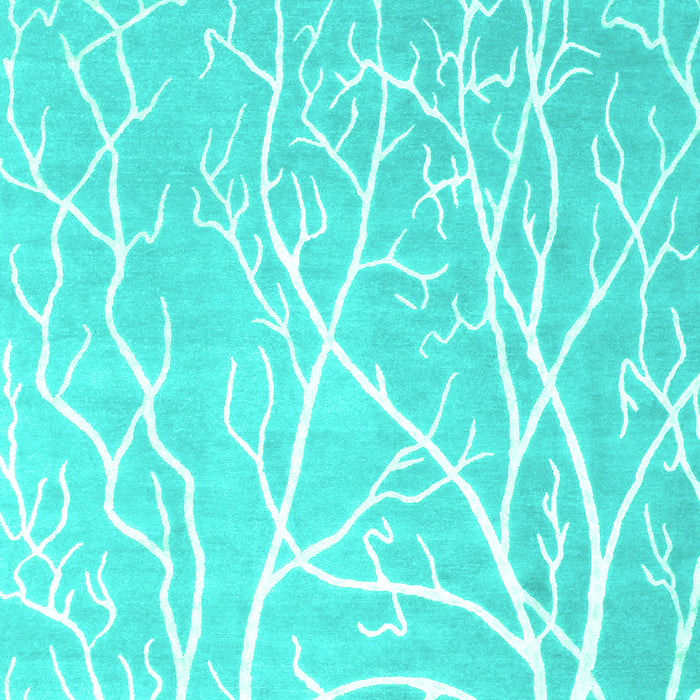 Machine Washable Abstract Turquoise Contemporary Area Rugs, wshcon1284turq