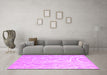 Machine Washable Abstract Pink Contemporary Rug in a Living Room, wshcon1284pnk