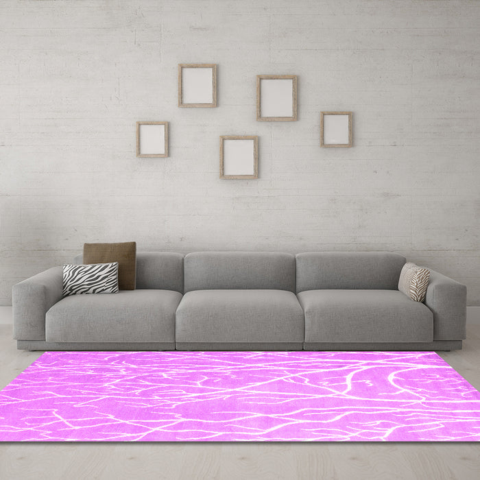 Machine Washable Abstract Pink Contemporary Rug in a Living Room, wshcon1284pnk
