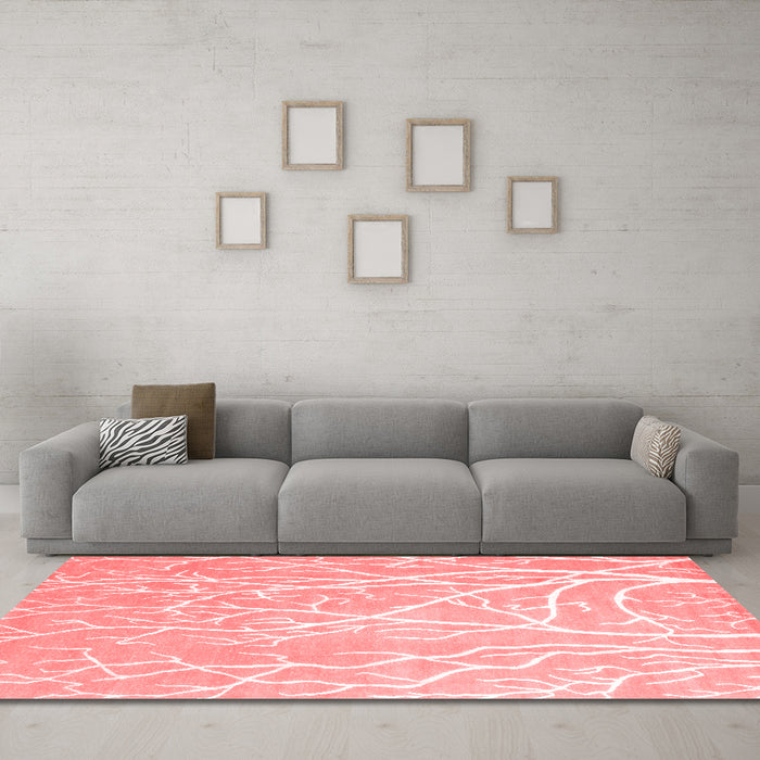 Contemporary Red Washable Rugs