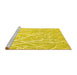 Sideview of Machine Washable Abstract Yellow Contemporary Rug, wshcon1284yw