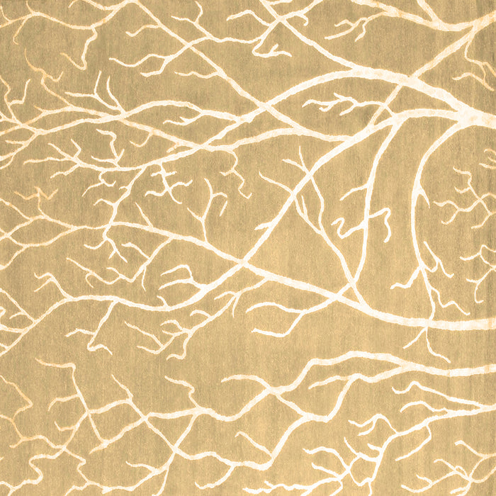 Square Abstract Brown Contemporary Rug, con1284brn