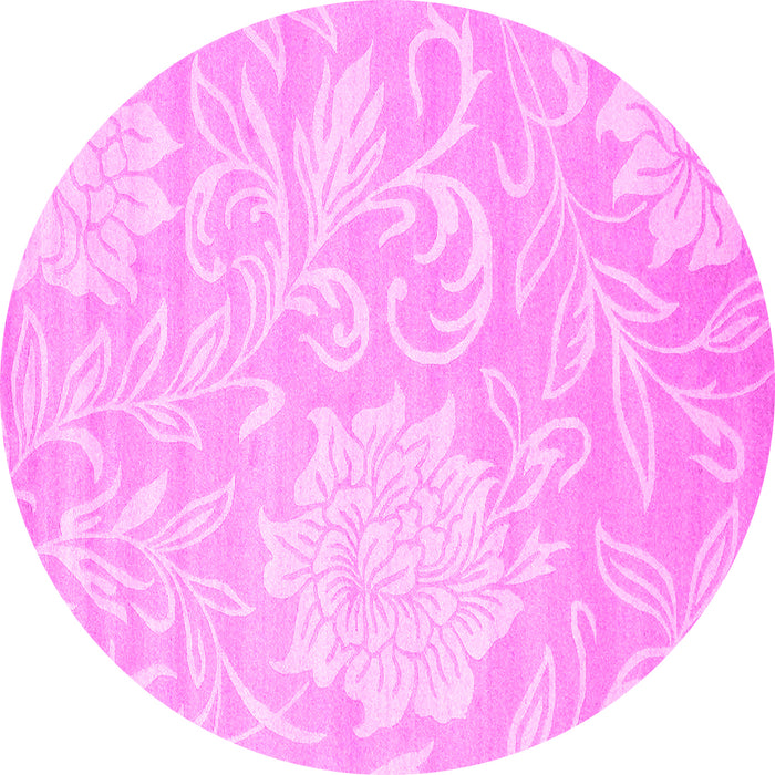 Round Solid Pink Modern Rug, con1285pnk