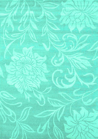 Solid Turquoise Modern Rug, con1285turq