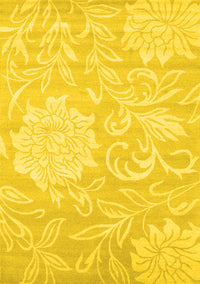 Solid Yellow Modern Rug, con1285yw